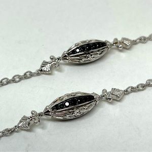 Gabriel & Co. Black spinel and Sterling Silver necklace